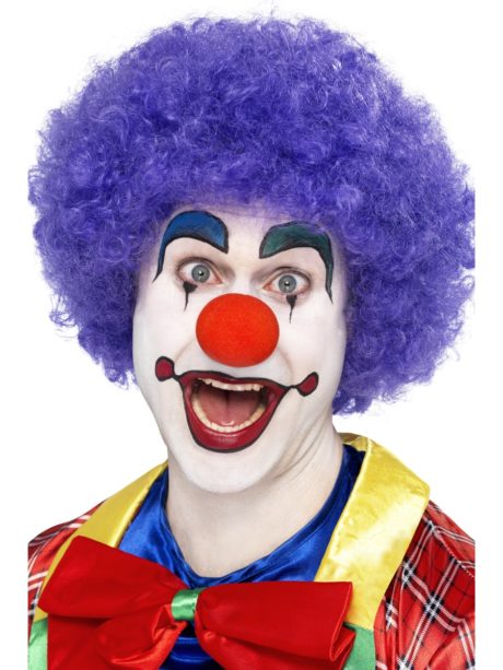 perruque pour homme, perruque pas chère, perruque de déguisement, perruque homme, perruque de clown, perruque frisée, perruque afro violette, perruque violette, Perruque de Clown Circus, Violette