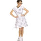 déguisement années 50, robe années 50 déguisement, costume années 50 femme, costume années 60 femme, déguisement années 60 femme, robe à pois déguisement femme, déguisement rock femme, déguisement sixties femme Déguisement Années 50 Blanc