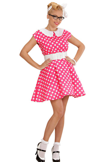 déguisement années 50, robe années 50 déguisement, costume années 50 femme, costume années 60 femme, déguisement années 60 femme, robe à pois déguisement femme, déguisement rock femme, déguisement sixties femme Déguisement Années 50 Rose