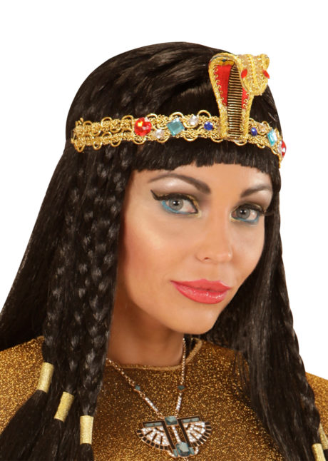 bandeau égyptien, bandeau cléopatre, accessoire déguisement, accessoire déguisement cléopatre, accessoire déguisement égyptienne, déguisement égypte, accessoire egyptien, Bandeau Egyptien, Serpent, Or et Pierres