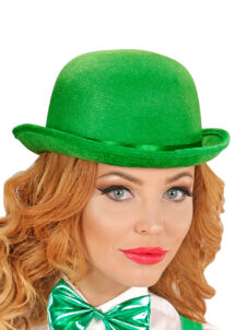 Chapeau Plastique melon Paillettes vert Saint Patrick