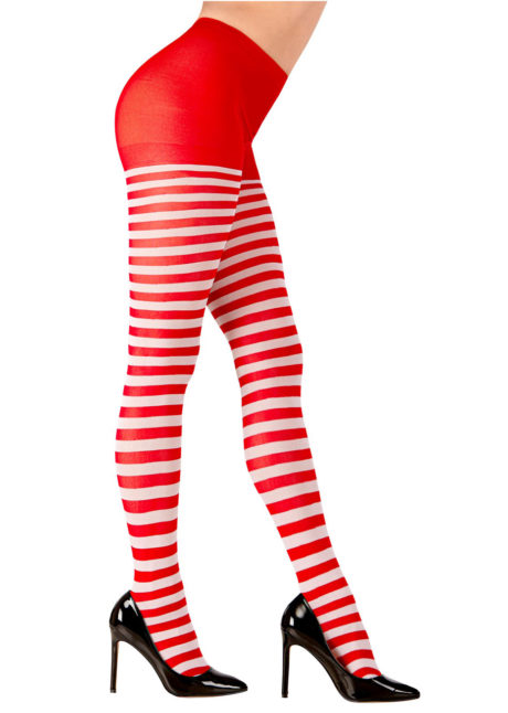 collants rayés, collant rouge et blanc, accessoire de clown, accessoire déguisement, collant à rayures, collants rayés, accessoire déguisement clown, Collant Rayé, Rouge et Blanc