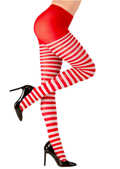 collants rayés, collant rouge et blanc, accessoire de clown, accessoire déguisement, collant à rayures, collants rayés, accessoire déguisement clown, Collant Rayé, Rouge et Blanc