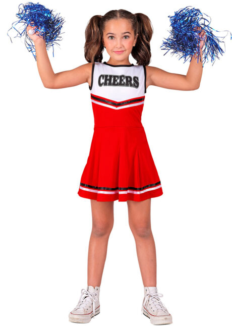 déguisement cheerleader enfant, déguisement pompom girl enfant, Déguisement de Cheerleader Rouge, Fille