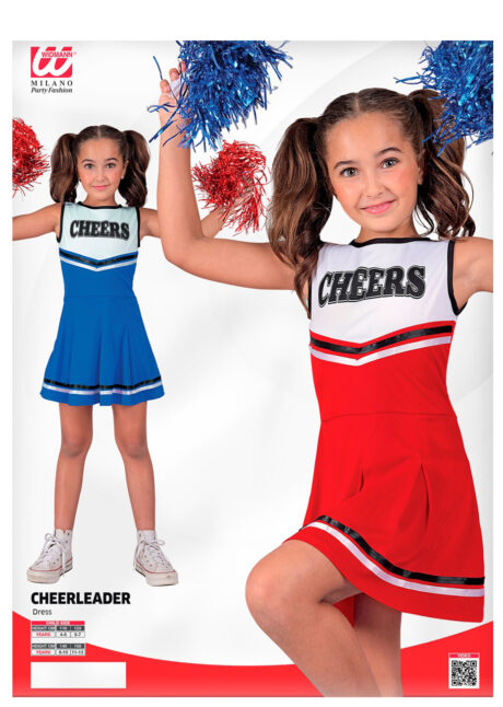 déguisement cheerleader enfant, déguisement pompom girl enfant, Déguisement de Cheerleader Rouge, Fille