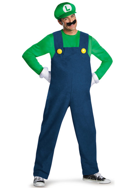 déguisement de luigi, déguisement mario et luigi, déguisement luigi adulte, déguisement luigi homme, Déguisement de Luigi, avec Faux Ventre