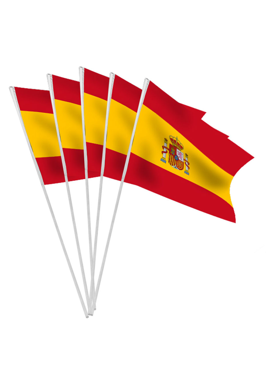 Drapeau de l'Espagne x 10, Drapeaux de Table - Aux Feux de la Fête