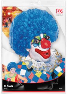 perruque de clown bleue, perruque clown adulte, perruque clown homme, perruque clown femme