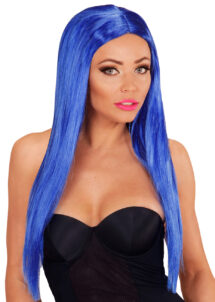 perruque bleue, perruque cheveux longs, perruque glamour, perruque pas chère à paris, perruques femmes, perruques cheveux longs, Perruque Glamour Wig, Bleue