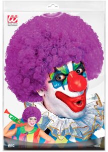 perruque de clown violette, perruque clown adulte, perruque de clown