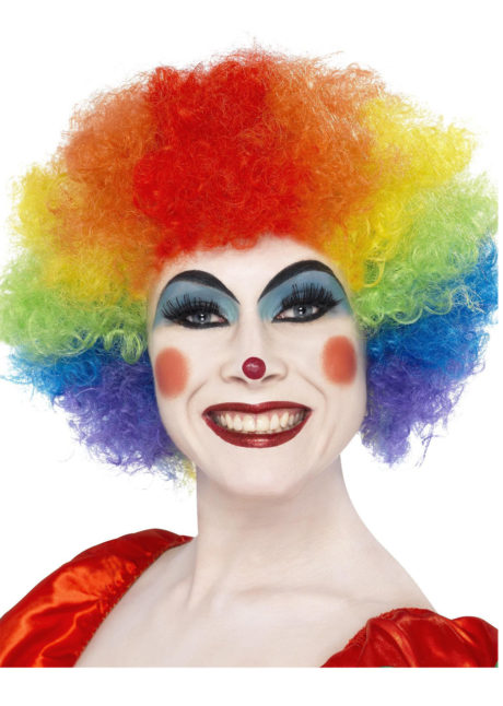 perruque clown rouge, perruque de clown femme, perruque afro multicolore, Perruque de Clown Multicolore