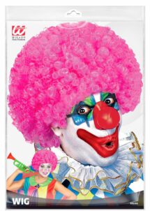 perruque de clown rose, perruque de clown déguisement, perruque de clown adulte