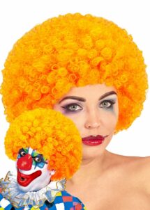 perruque de clown orange, perruque clown homme, perruque clown femme