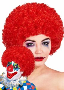 perruque de clown rouge, perruque clown homme, perruque clown femme