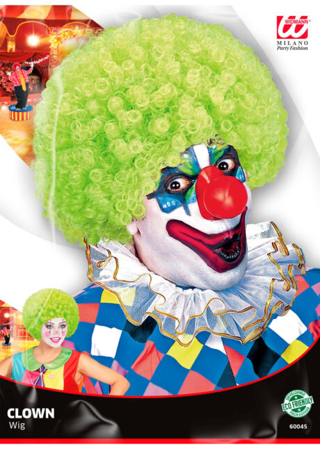 perruque de clown verte, perruque frisée verte afro, perruque clown, Perruque de Clown Verte