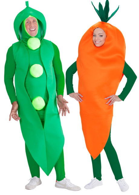 déguisements couples, déguisements légumes, déguisements petits pois carottes, Déguisements Couple, Carotte et Petit Pois