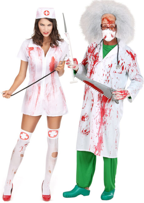 Déguisement Couple, Médecin Fou et Infirmière, Déguisements Couple, Médecin Fou et Infirmière Sanglante