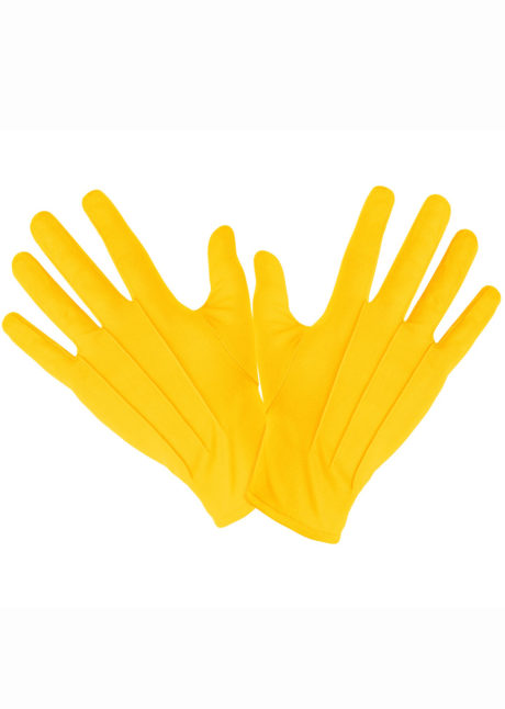 gants jaunes, gants de clown, gants de couleur, gants déguisement, accessoire gants déguisements, gants homme déguisement, Gants Courts, Jaunes