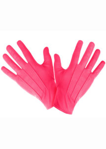 gants roses, gants de couleur déguisement, accessoire gants déguisement, gants déguisement, gants roses déguisement, Gants Courts, Roses