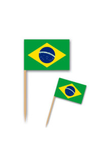 pics à apéro drapeau du brésil, pics drapeaux brésiliens