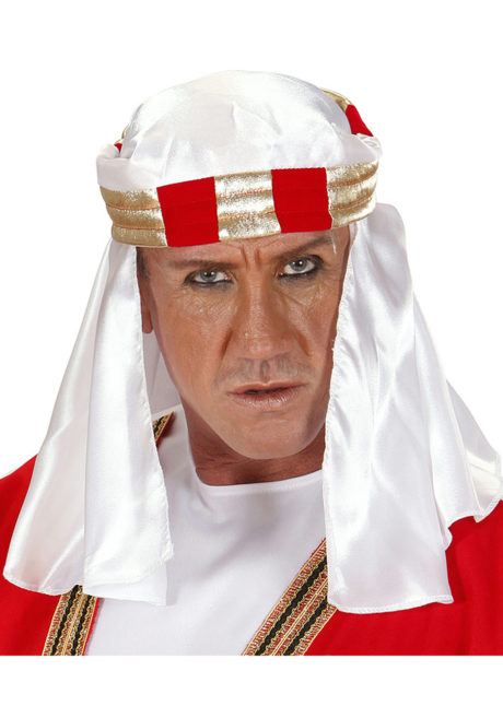 turbans oriental, turbans arabes, coiffes arabes paris, coiffes orientales, déguisement de sheik arabe, Chapeau Oriental, Turban Arabe, Rouge et Doré