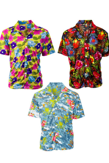 chemise hawaï homme, chemise hawaïenne homme, accessoire hawaï déguisement, soirée hawaï, accessoire déguisement soirée tropicale, colliers hawaïens, déguisement hawaïen homme Chemise Hawaï, 3 modèles