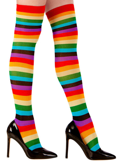 bas arc en ciel, chaussettes rayées, bas multicolores, chaussettes arc en ciel, Chaussettes Hautes Multicolores, Arc en Ciel