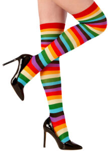 bas arc en ciel, chaussettes rayées, bas multicolores, chaussettes arc en ciel