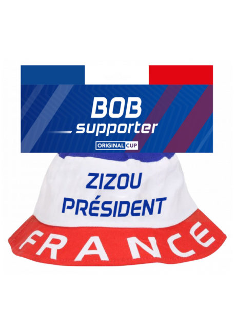 chapeau supporter, supporter france, BOB-SUPPORTER-FRANCE-ZIZOU-PRESIDENT, Bob de Supporter, Zizou Président