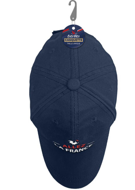 CASQUETTE-FRANCE-SUPPORTER-CD7874, Casquette de Supporter France, Coq Brodé