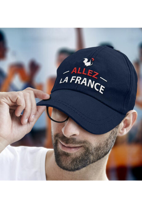 CASQUETTE-SUPPORTER-FRANCE-CD7874, Casquette de Supporter France, Coq Brodé