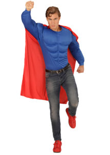 déguisement super héros homme, cape de super héros, soirée super héros, costume super héros homme, costume faux muscles homme, Déguisement Comme un Super Héros