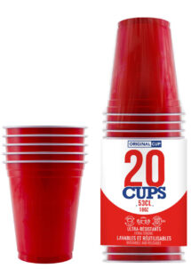 gobelets américains, red cups, original cup, gobelets rouges américains
