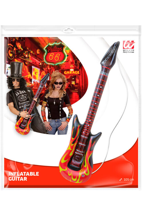 Lot De 6 Guitares Gonflables – 100 Cm – PVC – Rock – Fêtes Et Déguisements