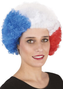 perruque de supporter, perruque france, perruque euro, perruque bleu blanc rouge, perruque tricolore, perruque france