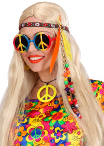 accessoire hippies, accessoires psychédélique, bandeau de hippie, bandeau à plumes, bandeau hippies, accessoire de déguisement, accessoire déguisement hippie, Bandeau Hippie, Plumes et Perles