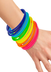 bracelets disco, bracelets années 80, bracelets en plastique déguisement