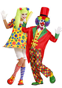 déguisement couple clowns, déguisement de couples, déguisement de clown homme et femme, Déguisements Couple, Clowns Colorés