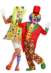 déguisement couple clowns, déguisement de couples, déguisement de clown homme et femme