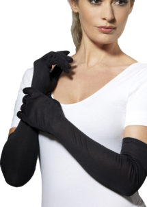 gants noirs longs, gants longs noirs, gants femme déguisement, gants coton longs, gants années 20, années 30, gants charleston, gants noirs, Gants Noirs, Longs