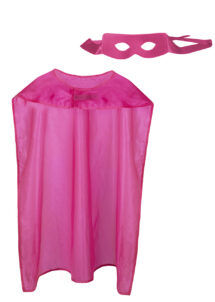 cape super héros, kit super héros, cape héros rose avec masque