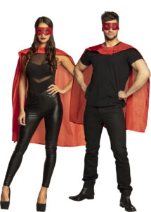 cape super héros, kit super héros, cape héros rouge avec masque