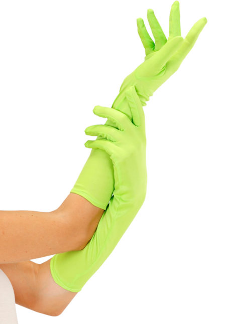 gants verts, gants verts fluos, gants déguisements, gants verts, Gants Longs Néon, Verts