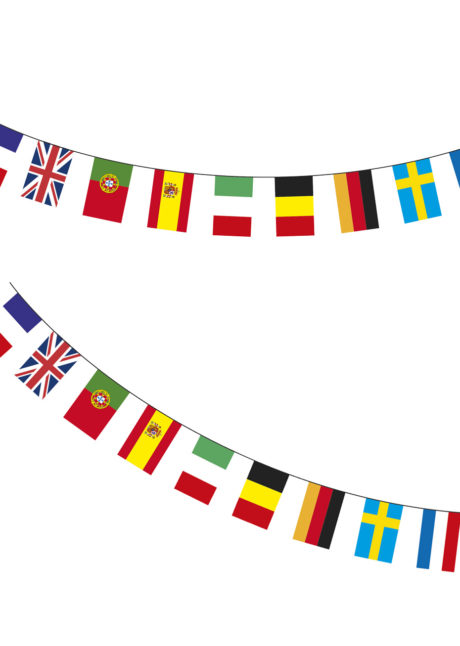 guirlande drapeaux, guirlande coupe du monde, guirlande drapeaux européens, Guirlande Drapeaux, 20 Pavillons Multi Pays Européens