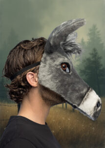 masque d'âne, masque d'ane, masques animaux, masque animal fourrure