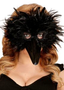masque oiseau, masque d'oiseau, masque de corbeau, masque à plumes