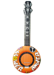 banjo gonflable, guitare gonflable, déguisement hippie, Banjo Gonflable, Orange