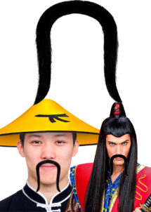 moustache chinois, moustache mandarin, moustache asiatique, Moustache China Boy, Noire