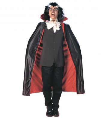 cape noire et rouge halloween, cape de vampire halloween, cape réversible rouge et noire, cape noire et rouge halloween adulte, cape adulte halloween, accessoire halloween Cape Noire et Rouge, Réversible, avec Colerette