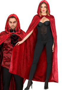 cape de diable halloween, cape velours halloween, cape rouge à capuche